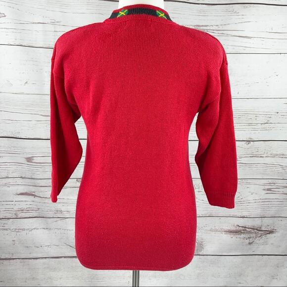 P'Galli Designs elf red rhinestone sweater - Picture 3 of 13